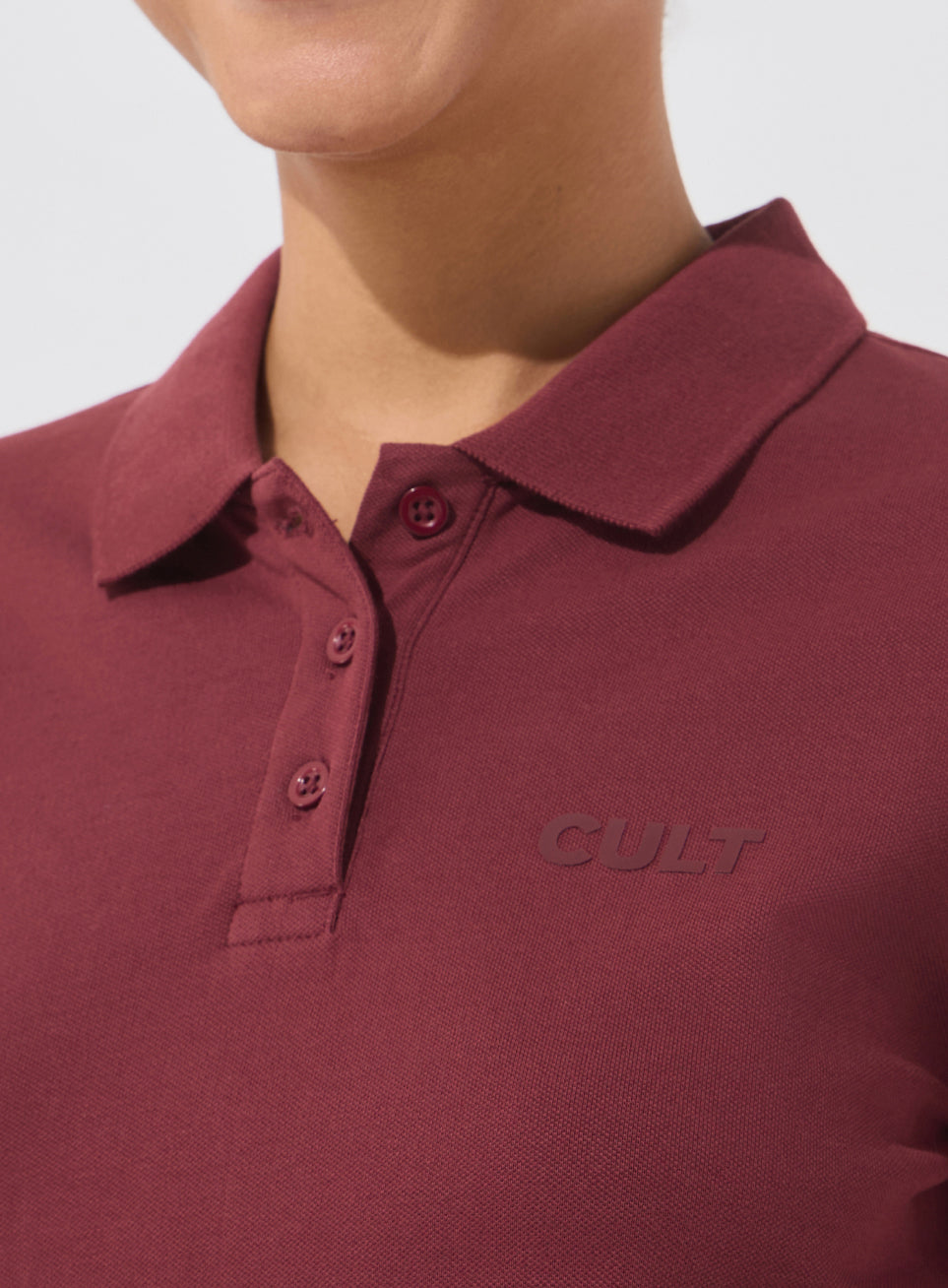 Women's Maroon Soft Form Classic Polo T-shirt