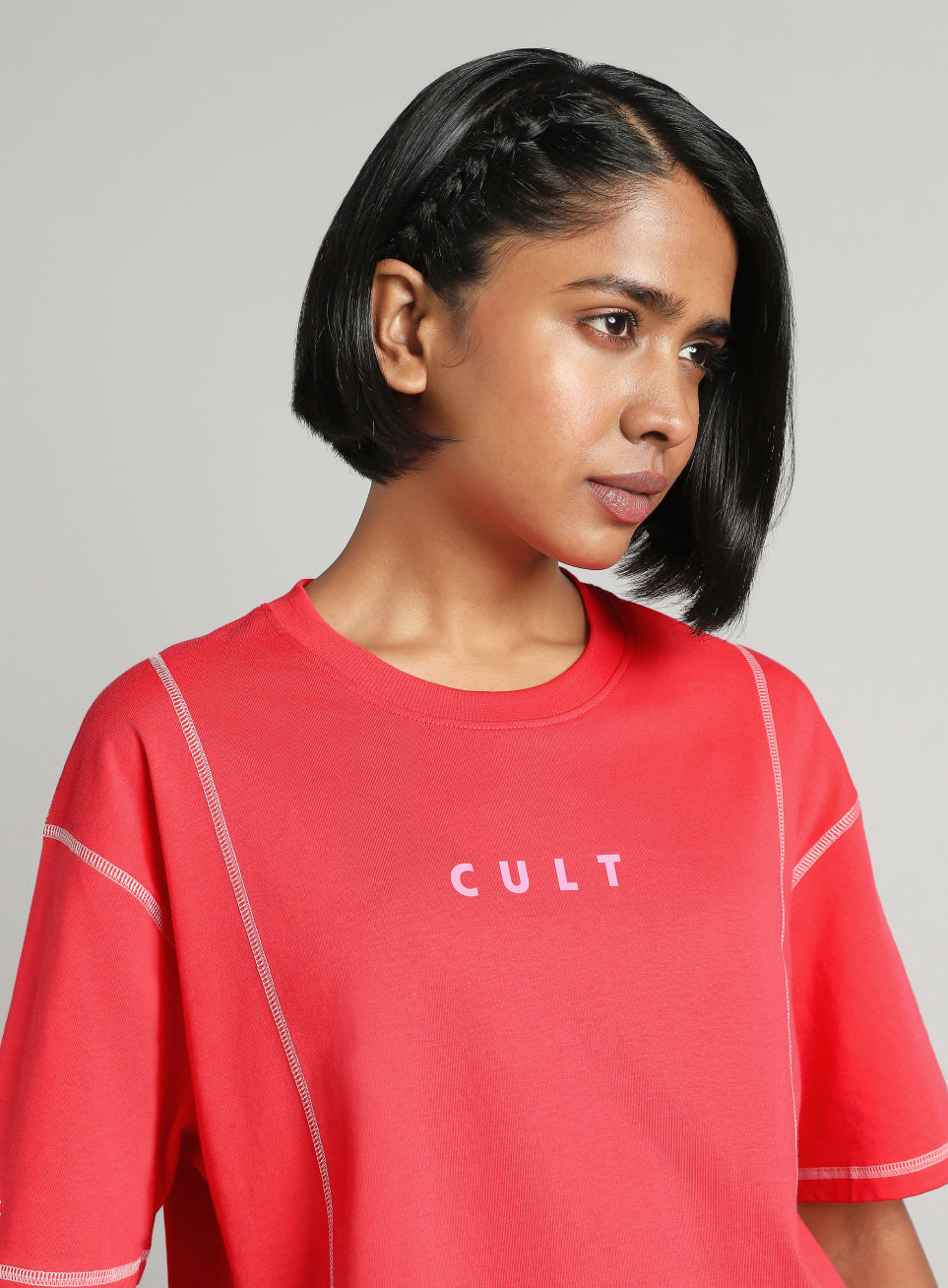 Women's Red Game On Cult Oversized Fit T-shirt