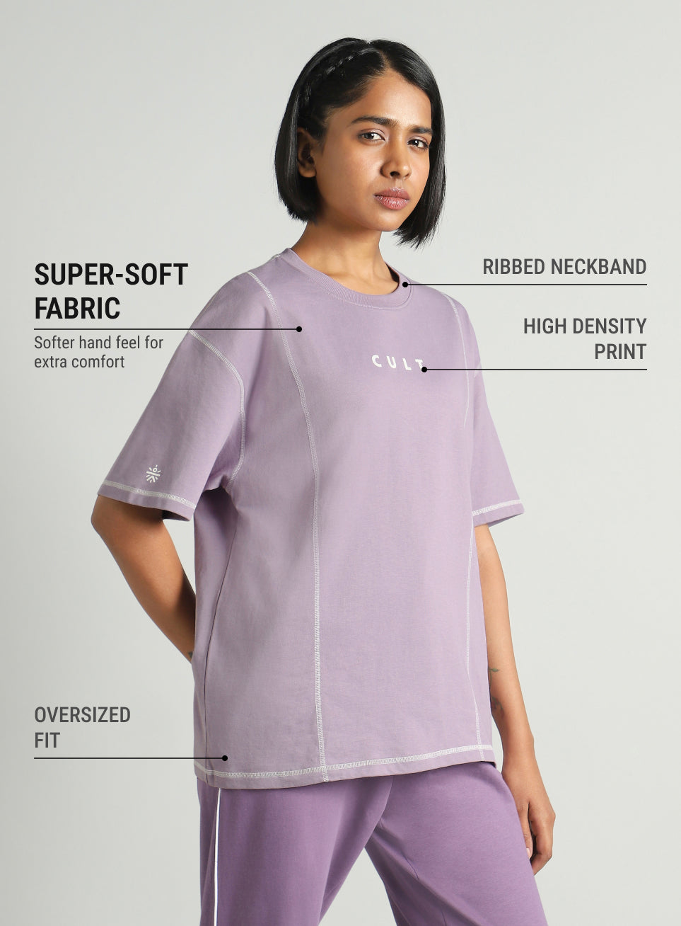 Women's Purple Game On Cult Oversized Fit T-shirt