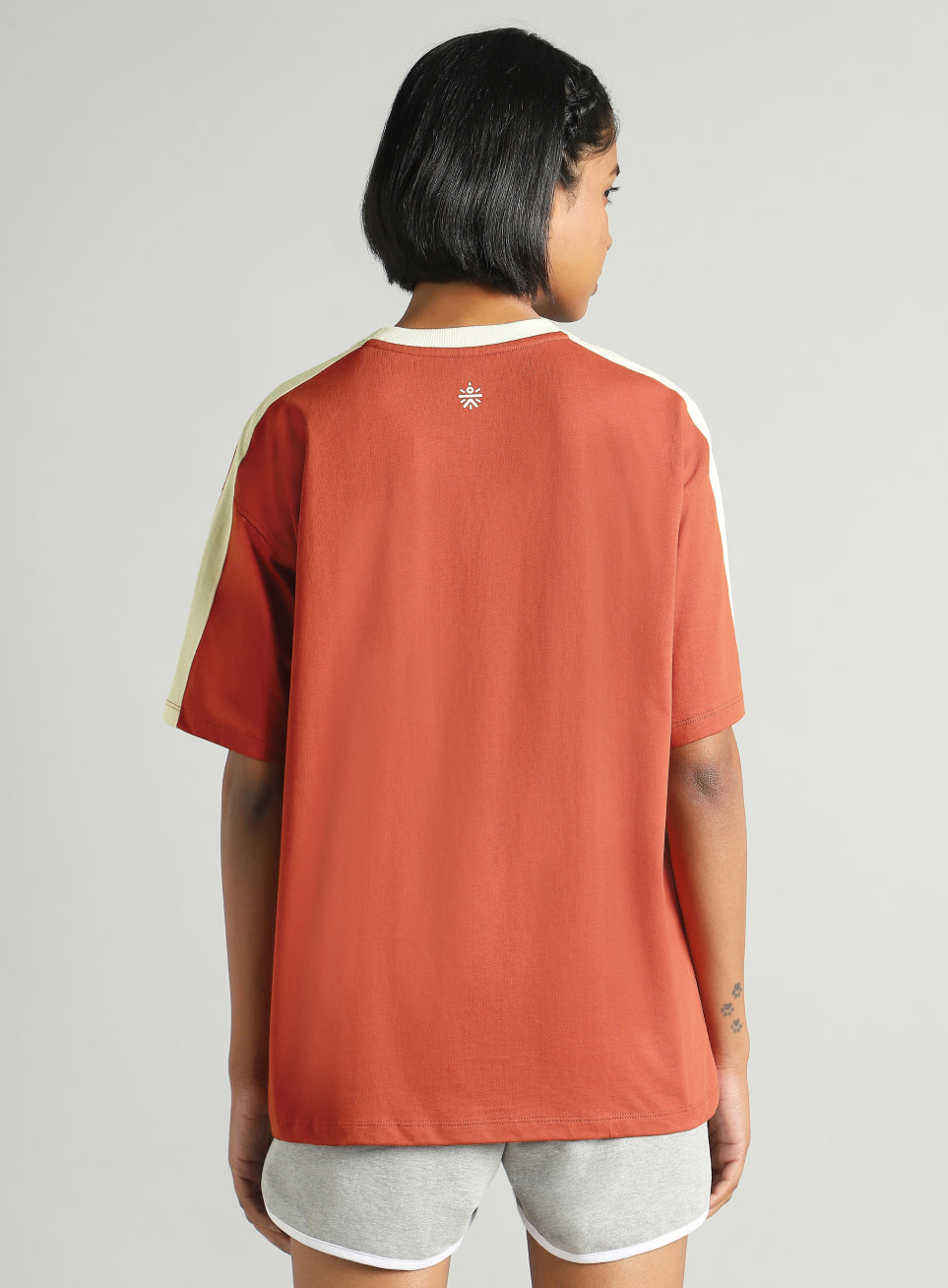 Women's Rust Fun Play Block Graphic Oversized T-shirt