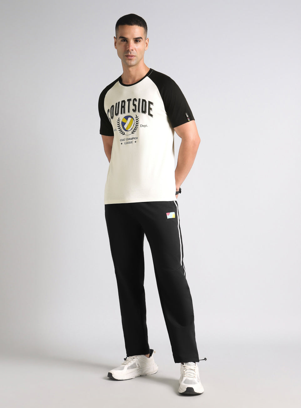 Men's Off White Courtside Sporty Colorblock T-shirt