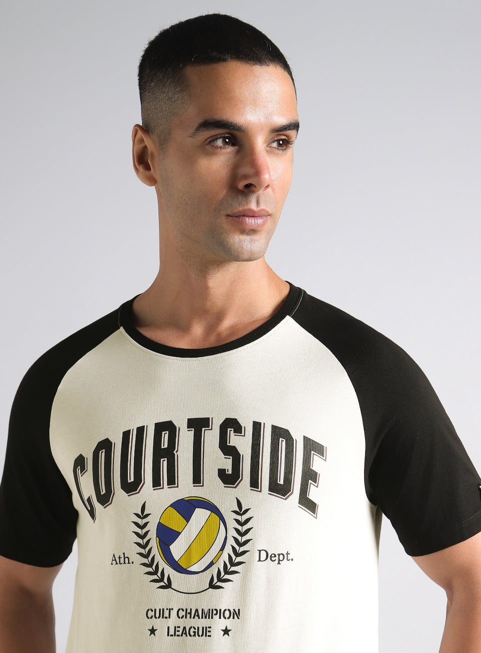 Men's Off White Courtside Sporty Colorblock T-shirt