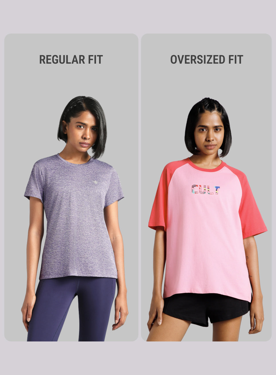Women's Pink Retro Block Graphic Oversized T-shirt