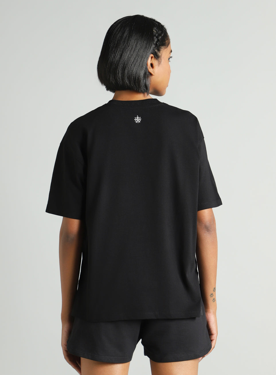 Women's Black Skate Graphic Oversized Fit T-shirt
