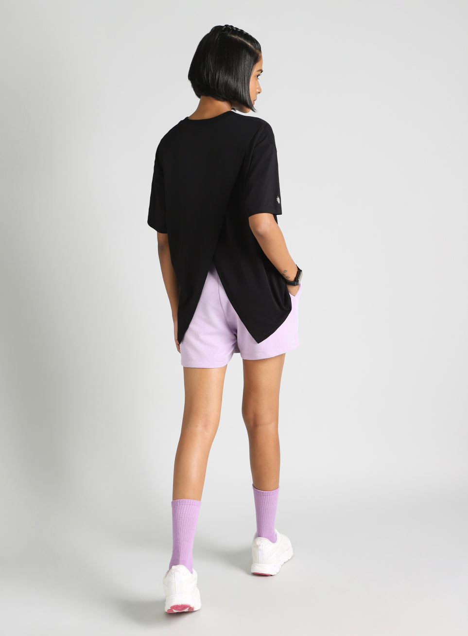 Women's Black Graphic Oversized Fit T-Shirt