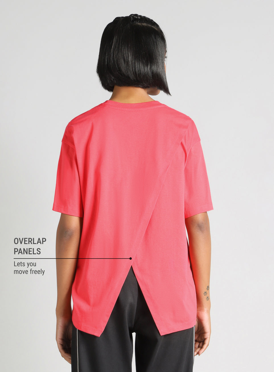 Women's Red Graphic Oversized Fit T-Shirt