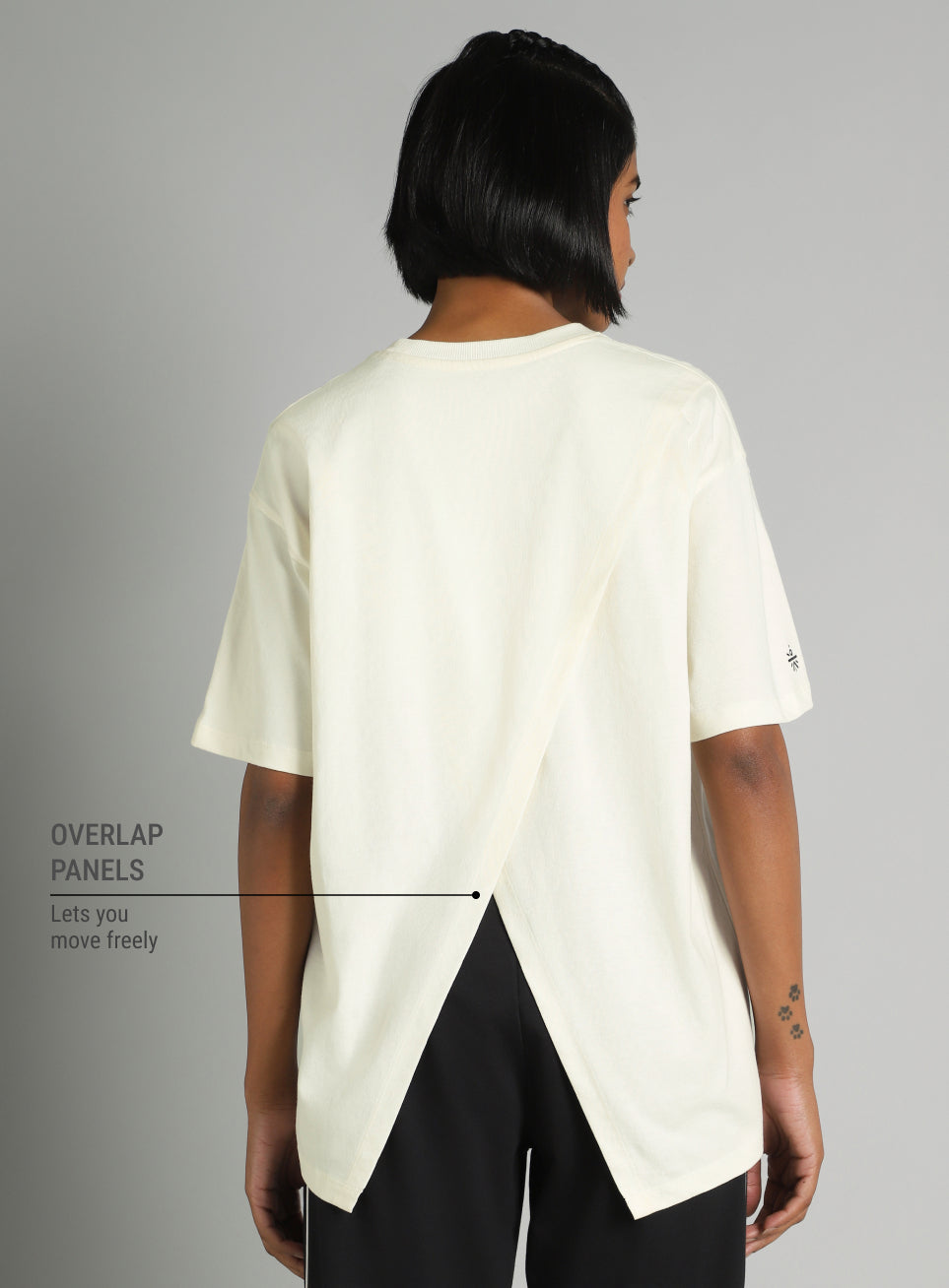 Women's Off White Graphic Oversized Fit T-Shirt