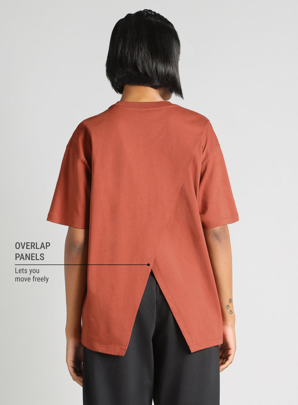 Women's Brown Graphic Oversized Fit T-Shirt