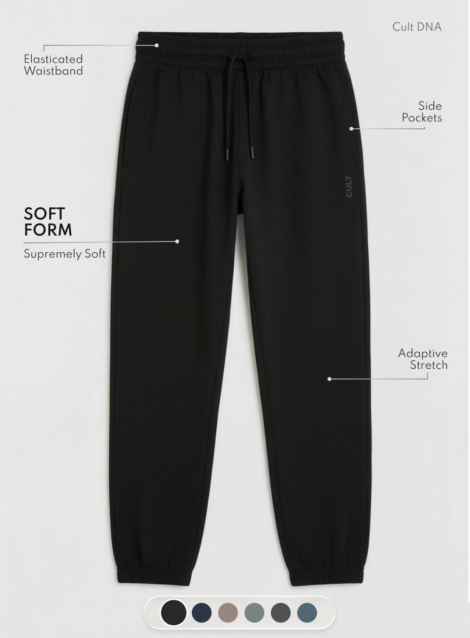 Men's Black Soft Form Classic Joggers