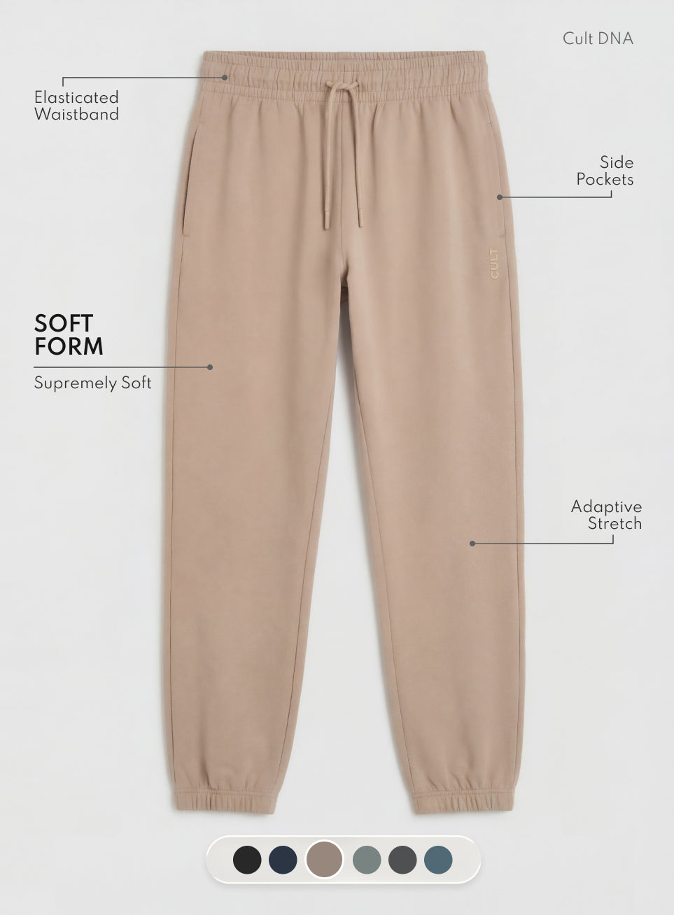 Men's Brown Soft Form Classic Joggers