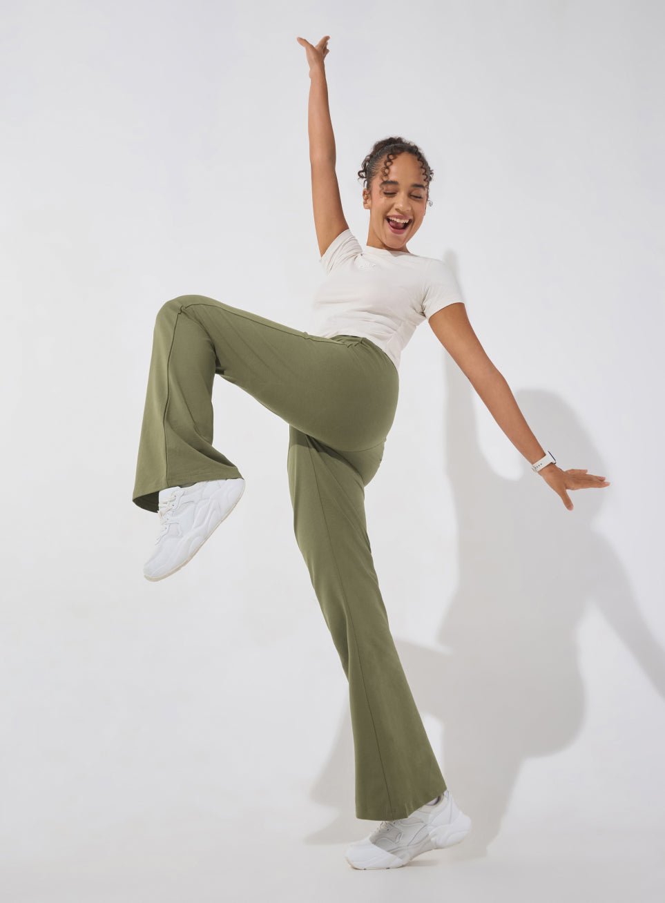 Women's Olive Soft Form Flow Flared Pants