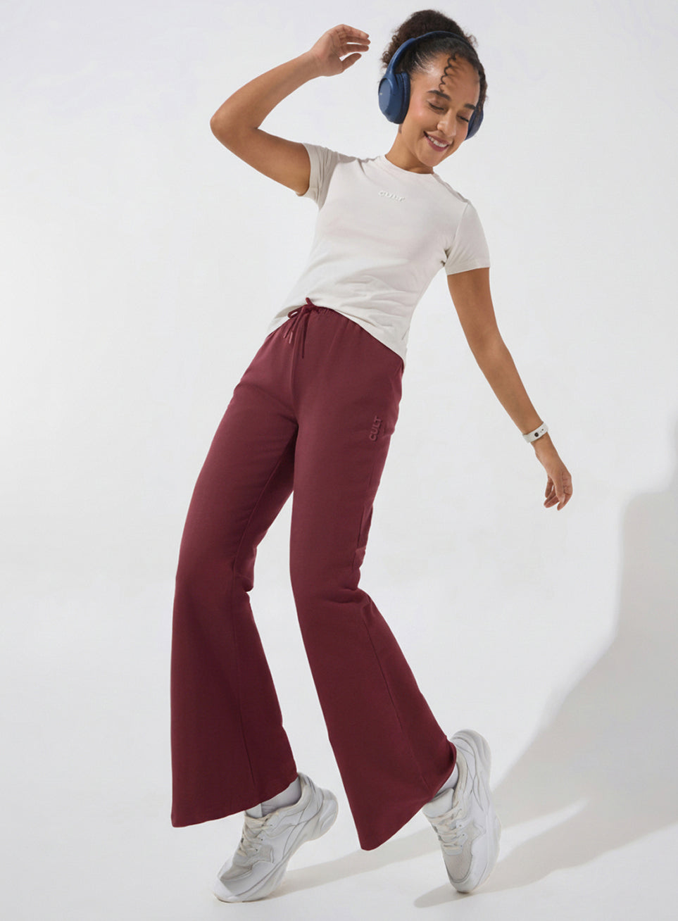Women's Maroon Soft Form Flow Flared Pants