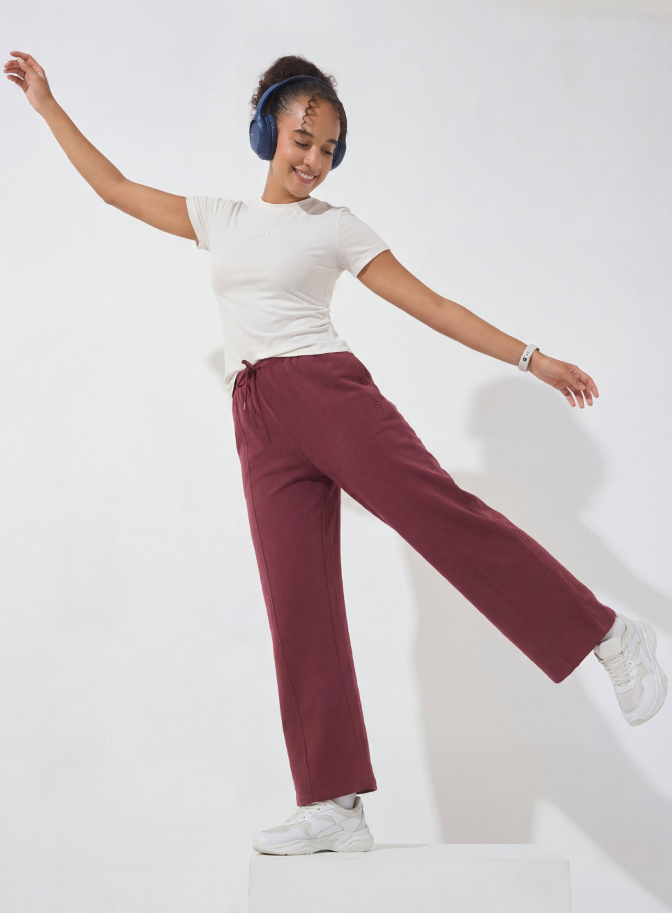 Women's Maroon Soft Form Flow Flared Pants