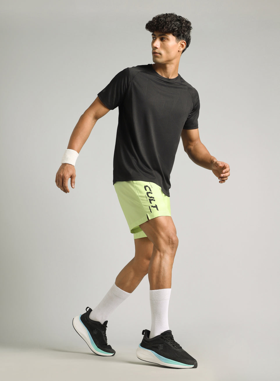 Men's Lime Motion Graphic Running Shorts