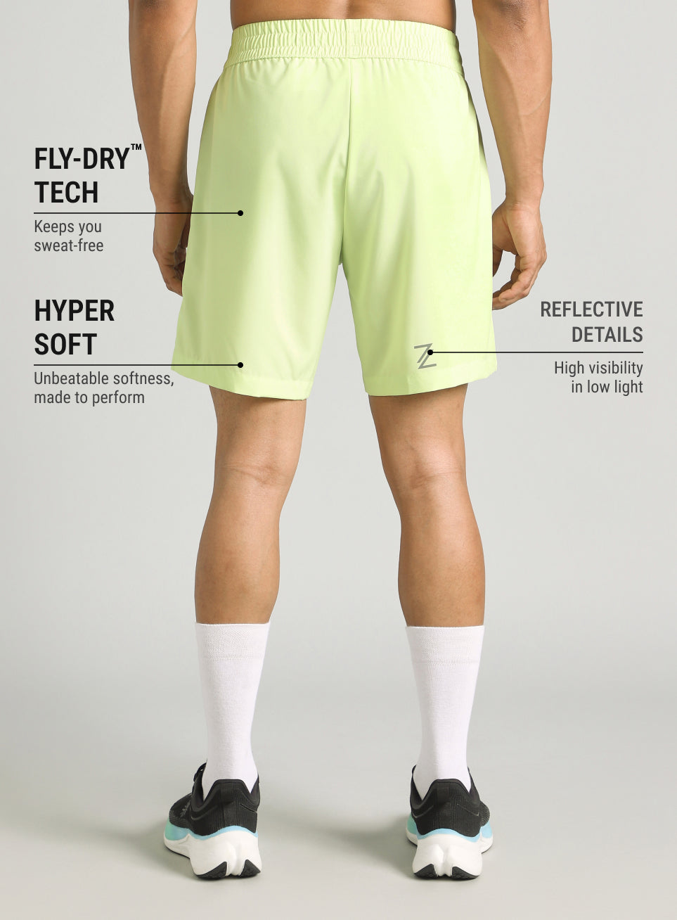 Men's Lime Motion Graphic Running Shorts
