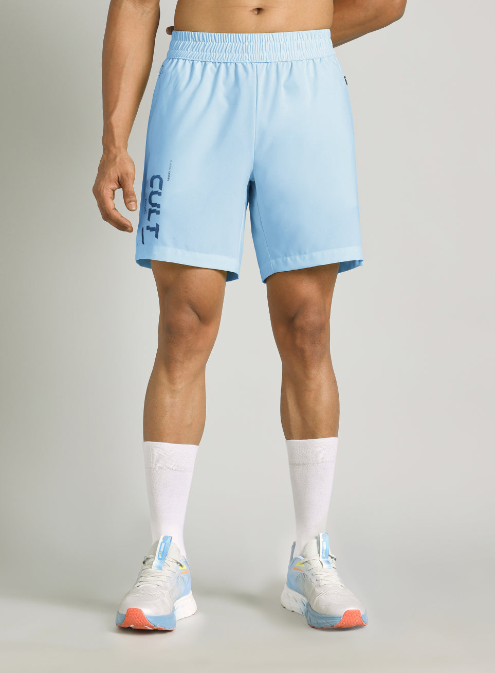 Men's Blue Motion Graphic Running Shorts