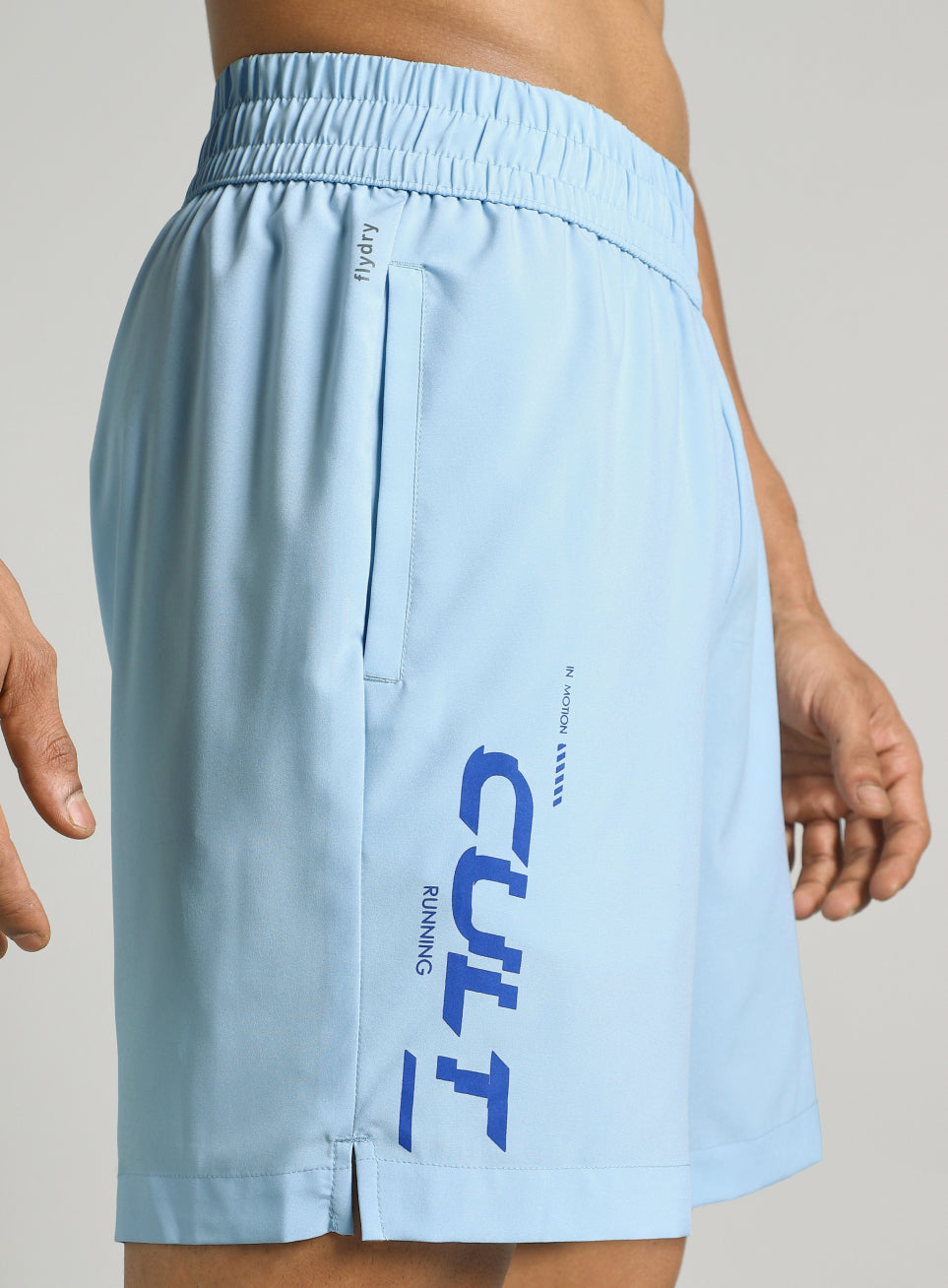 Men's Blue Motion Graphic Running Shorts