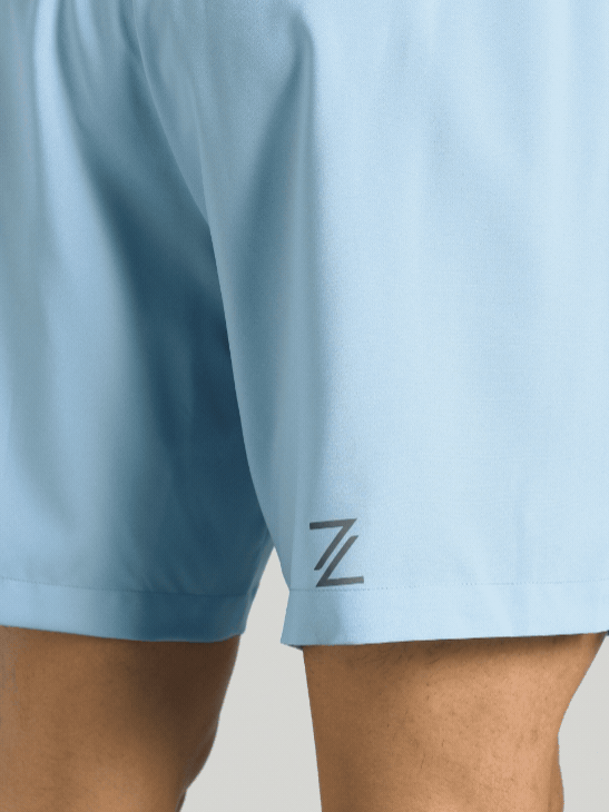 Men's Blue Motion Graphic Running Shorts