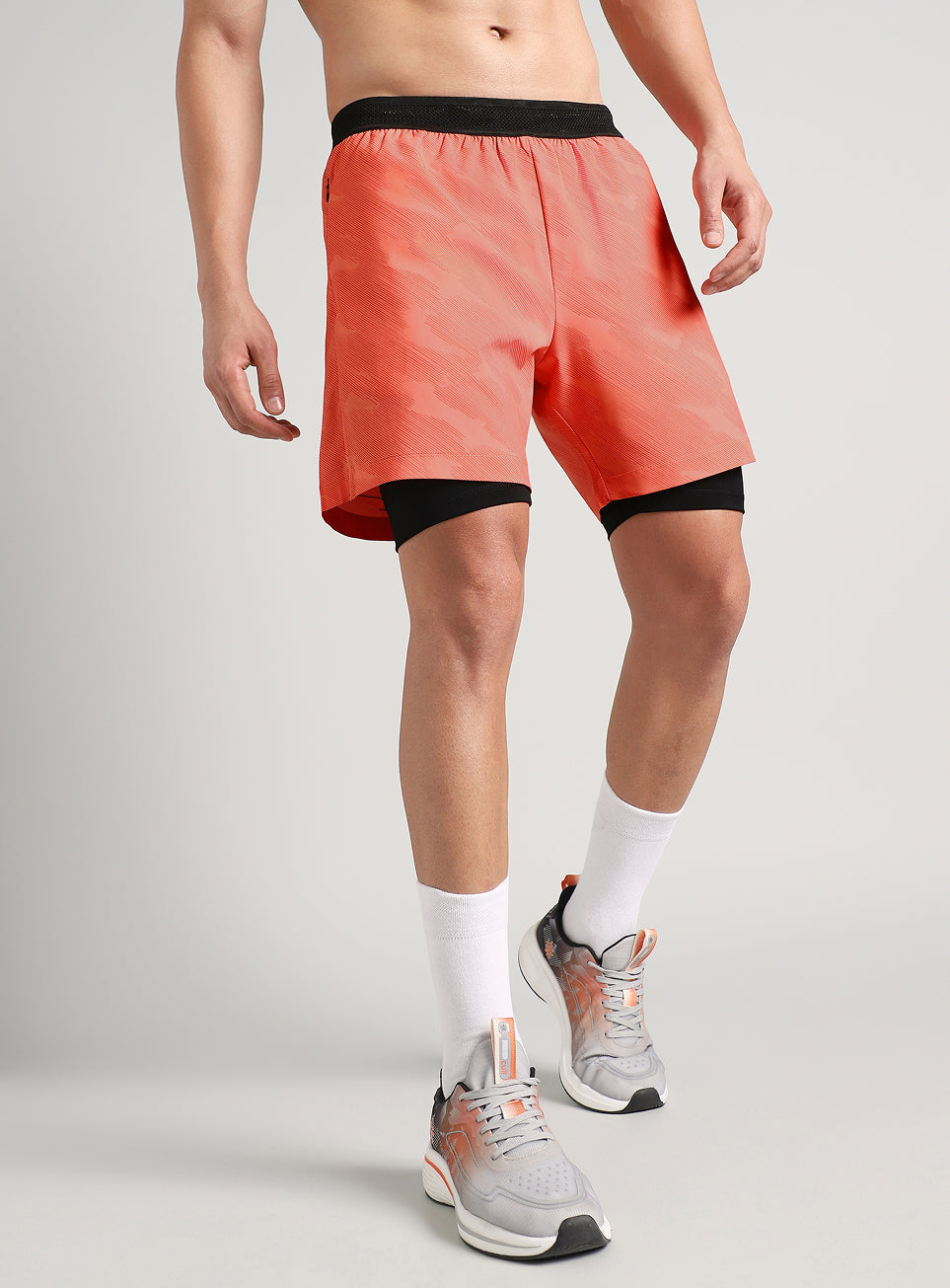 Men's Coral Urban Camo Shorts with Inbuilt Tights