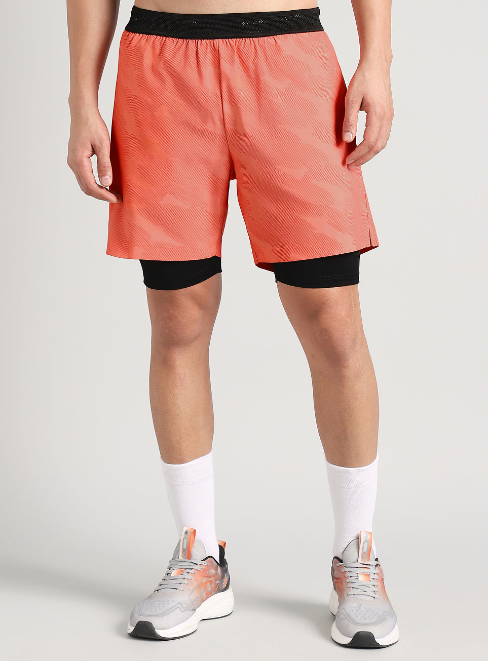 Men's Coral Urban Camo Shorts with Inbuilt Tights