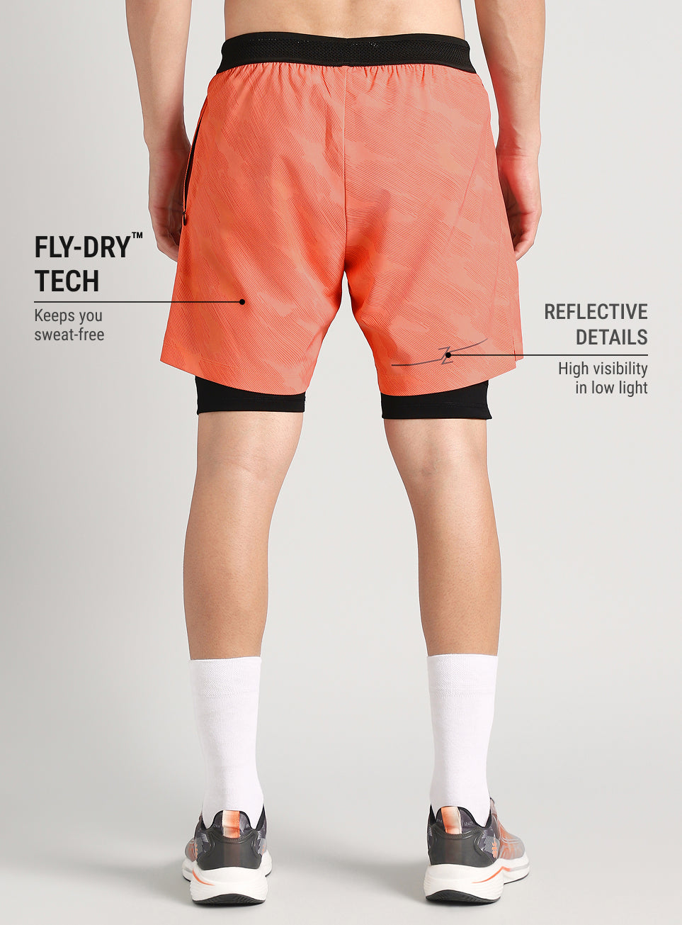 Men's Coral Urban Camo Shorts with Inbuilt Tights