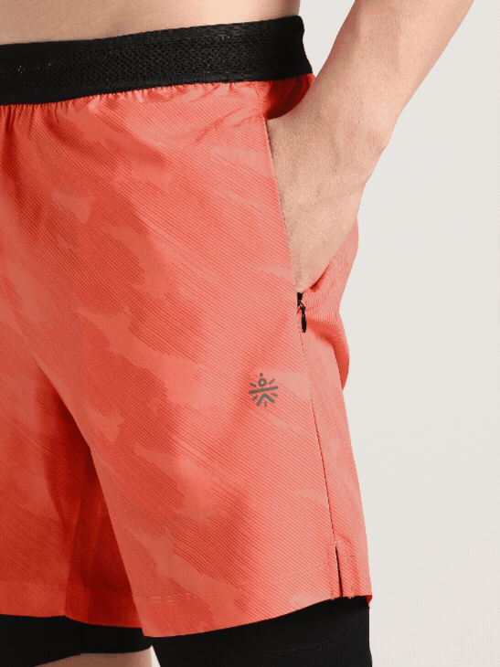 Men's Coral Urban Camo Shorts with Inbuilt Tights