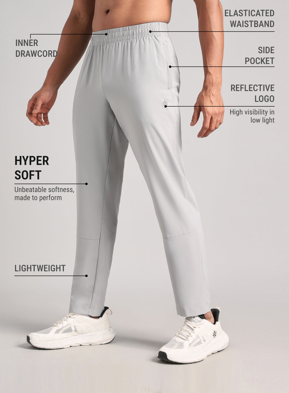 Men's Grey Swift Run Trackpants