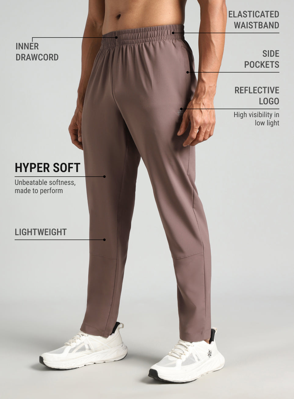 Men's Brown Swift Run Trackpants