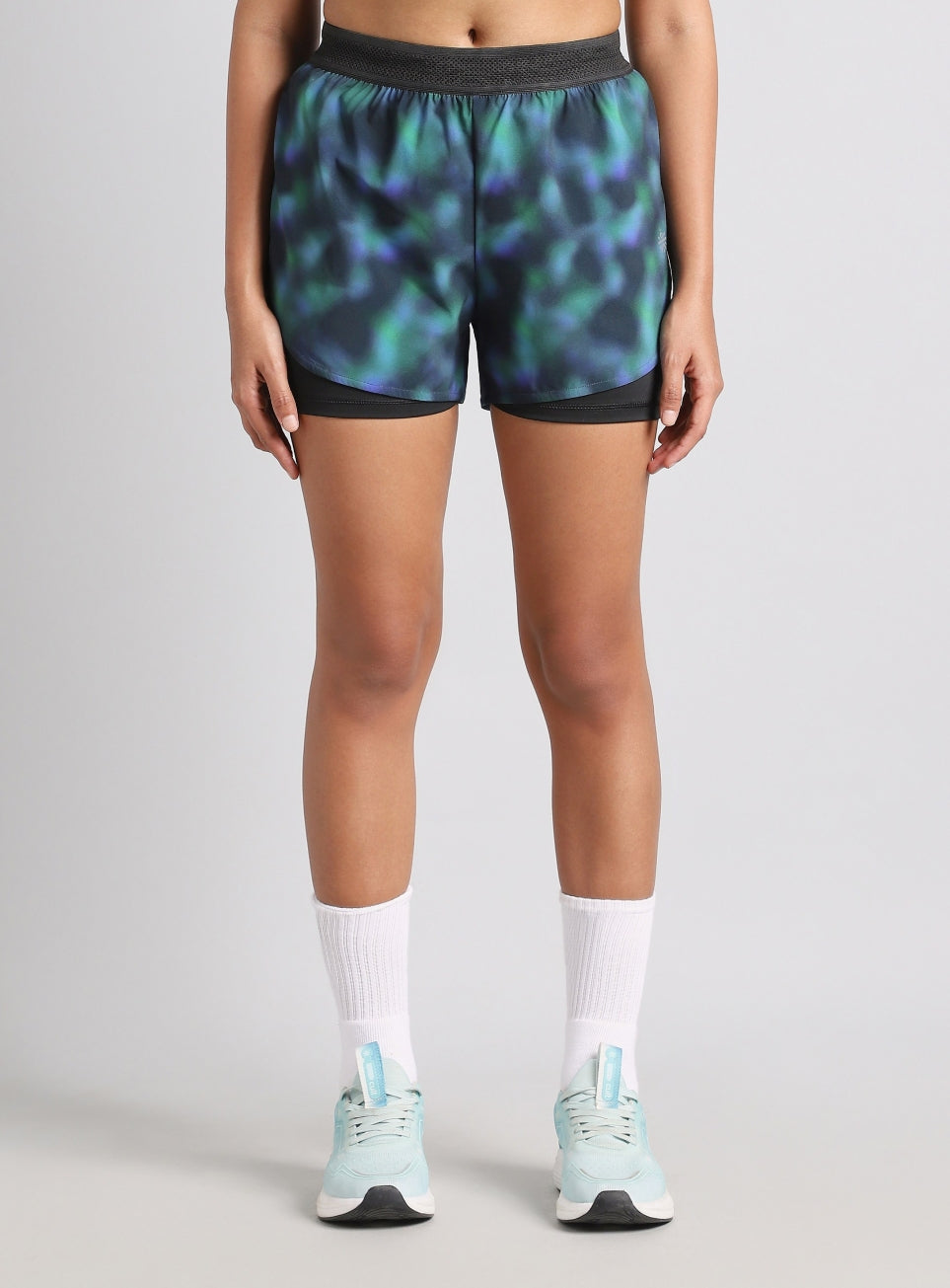 Women's Halo Print Night Run Shorts with Inbuilt Tights