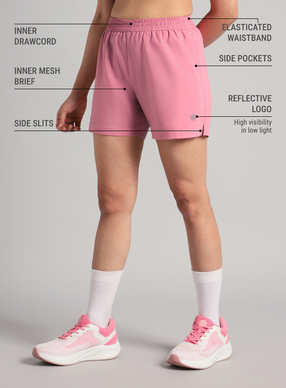 Women's Pink Elevated Run Shorts