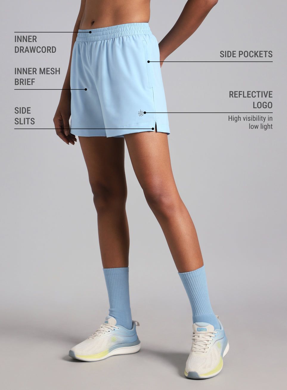 Women's Blue Elevated Run Shorts