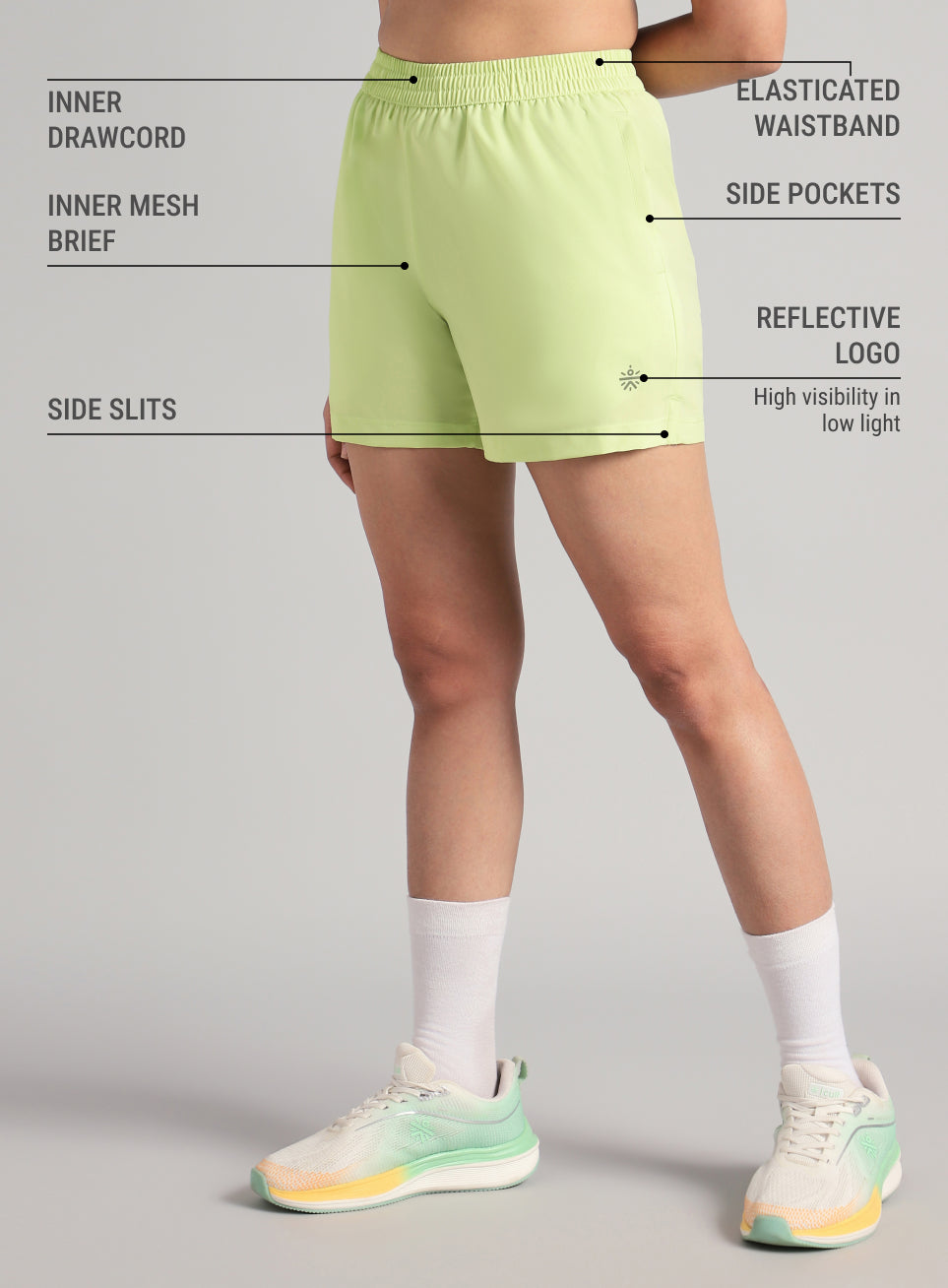 Women's Lime Elevated Run Shorts
