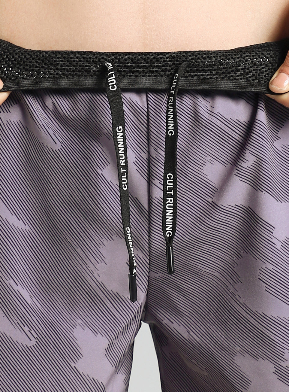 Women's Grey Urban Camo Shorts with Inbuilt Tights