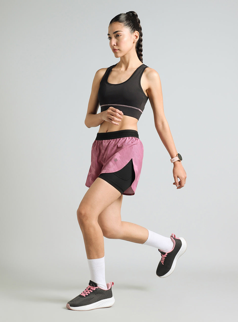 Women's Pink Urban Camo Shorts with Inbuilt Tights