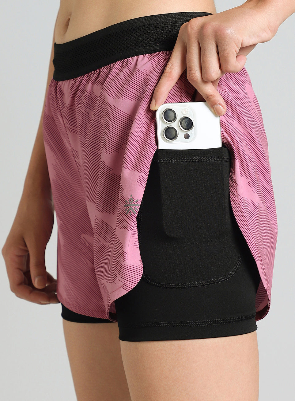 Women's Pink Urban Camo Shorts with Inbuilt Tights