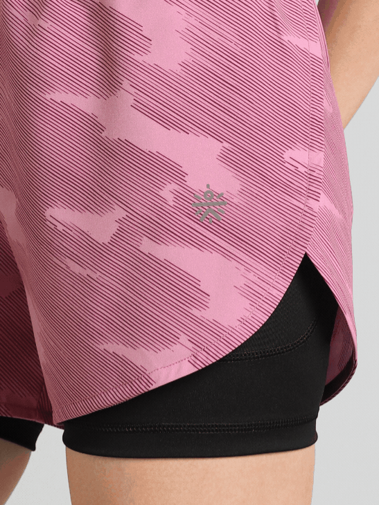 Women's Pink Urban Camo Shorts with Inbuilt Tights