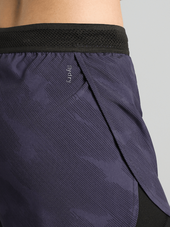 Women's Blue Urban Camo Shorts with Inbuilt Tights