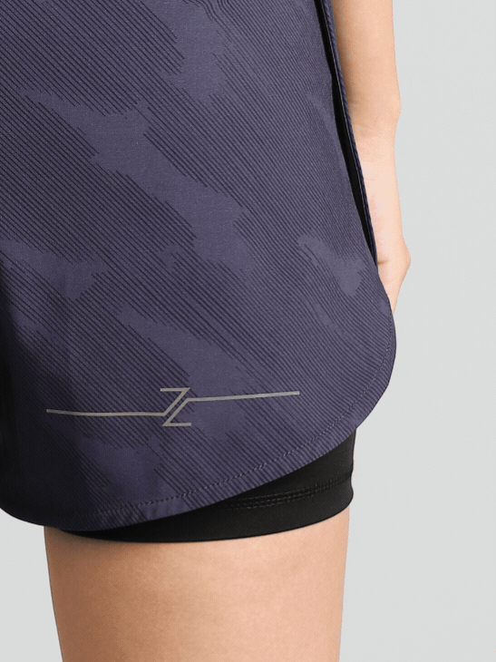 Women's Blue Urban Camo Shorts with Inbuilt Tights