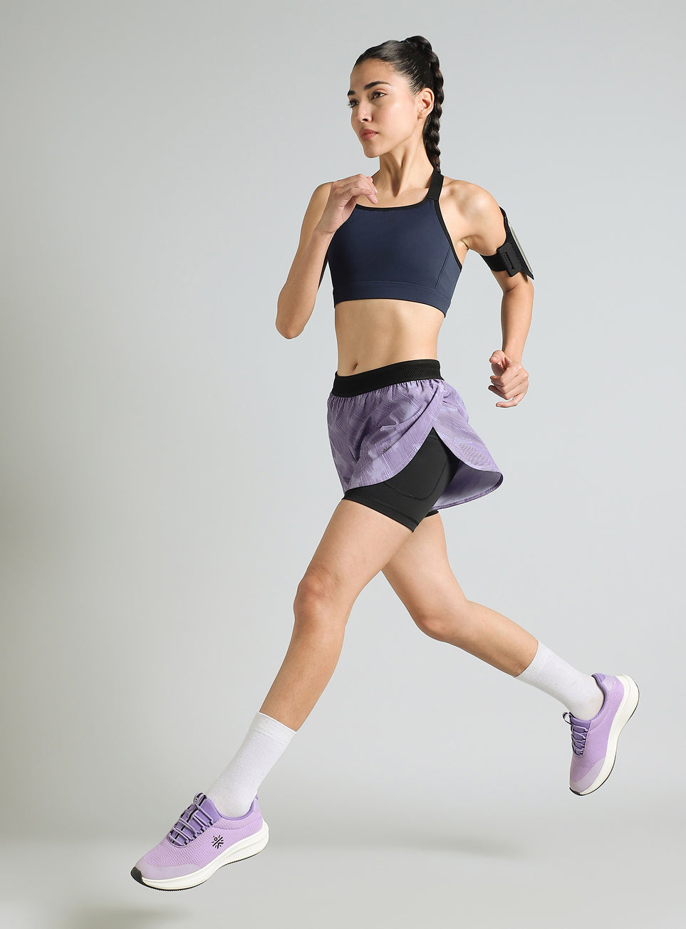 Women's Purple Urban Camo Shorts with Inbuilt Tights