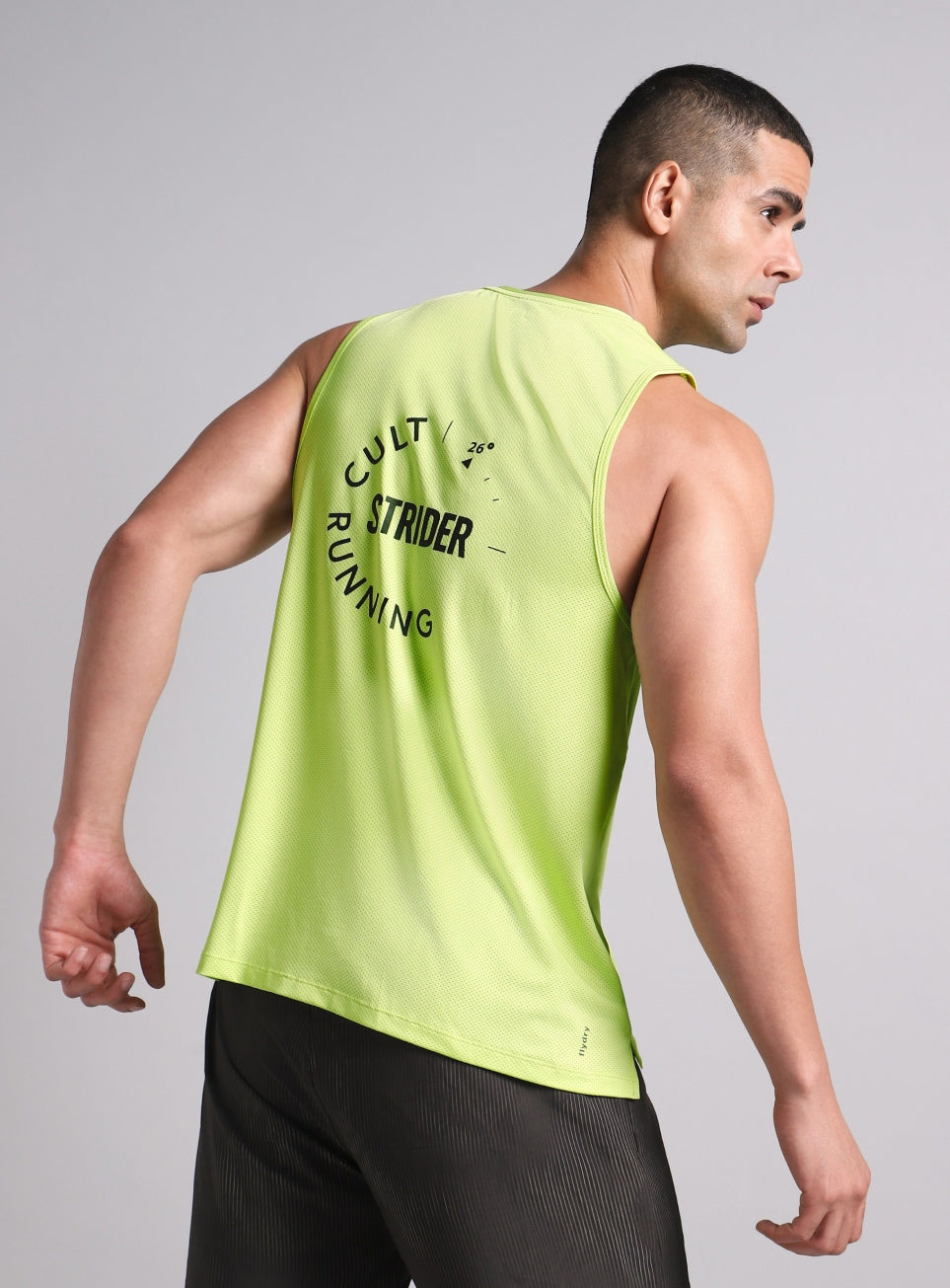 Men's Lime Cult Strider Running Tank