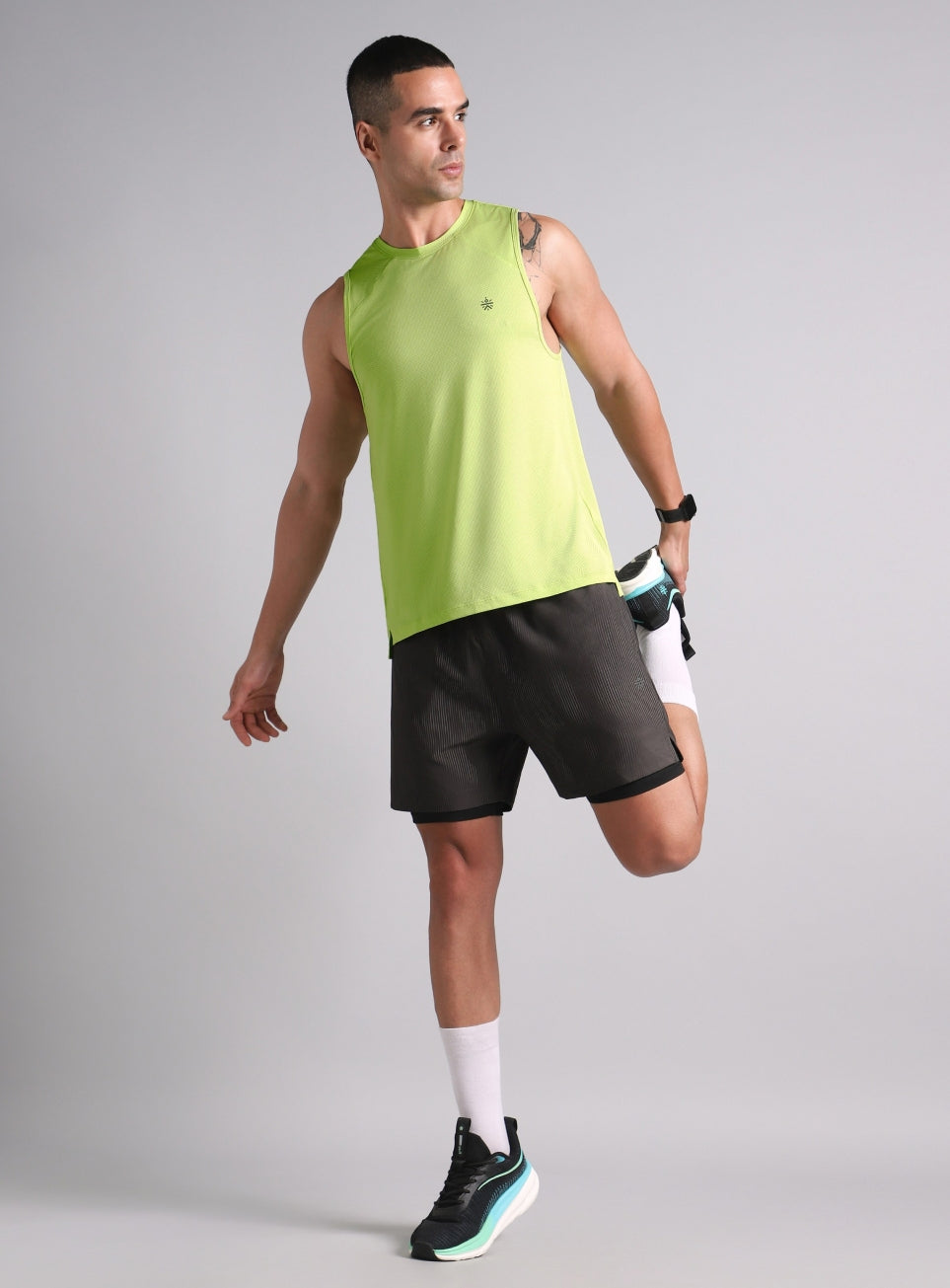 Men's Lime Cult Strider Running Tank