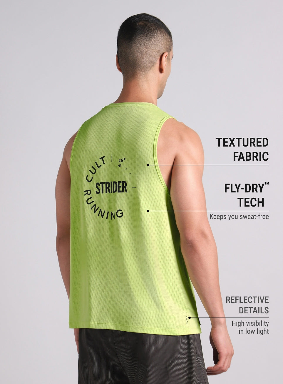 Men's Lime Cult Strider Running Tank
