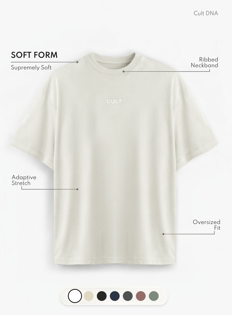 Men's Off-White Soft Form Oversized T-shirt