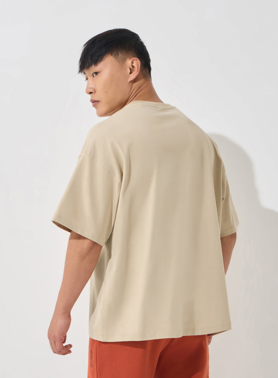 Men's Beige Soft Form Oversized T-shirt