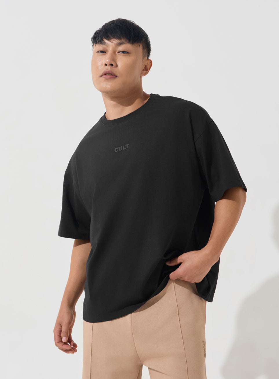 Men's Black Soft Form Oversized T-shirt
