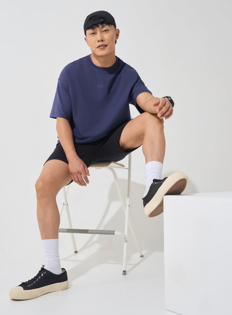 Men's Navy Soft Form Oversized T-shirt