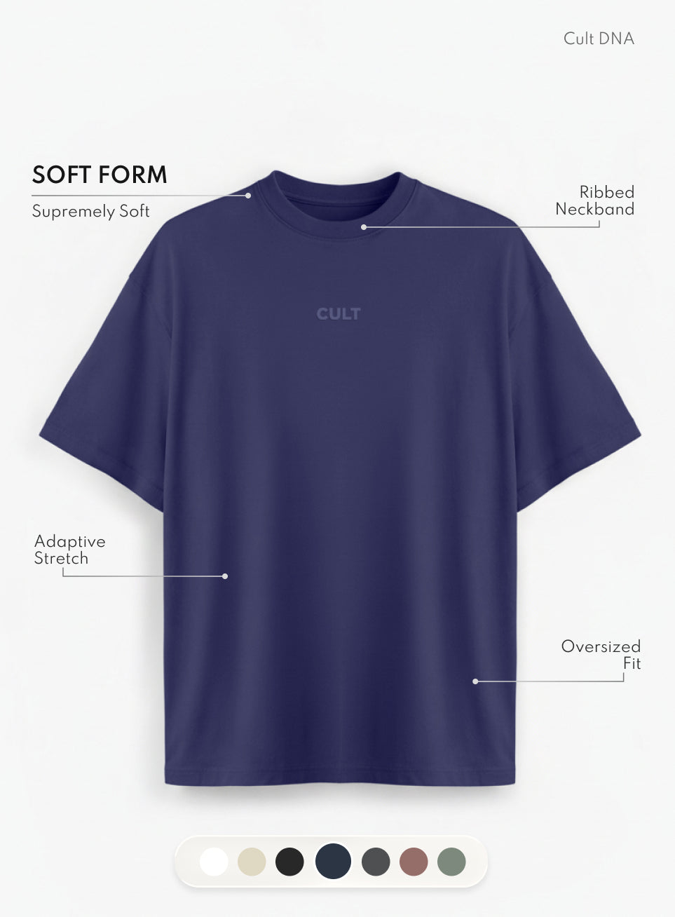Men's Navy Soft Form Oversized T-shirt