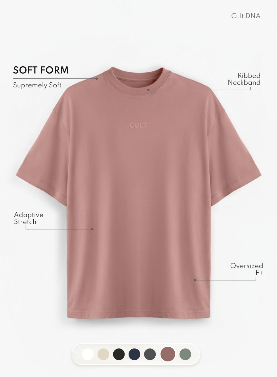 Men's Brown Soft Form Oversized T-shirt