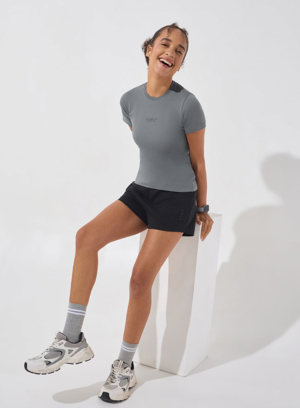 Women's Dark Grey Soft Form Snug T-shirt