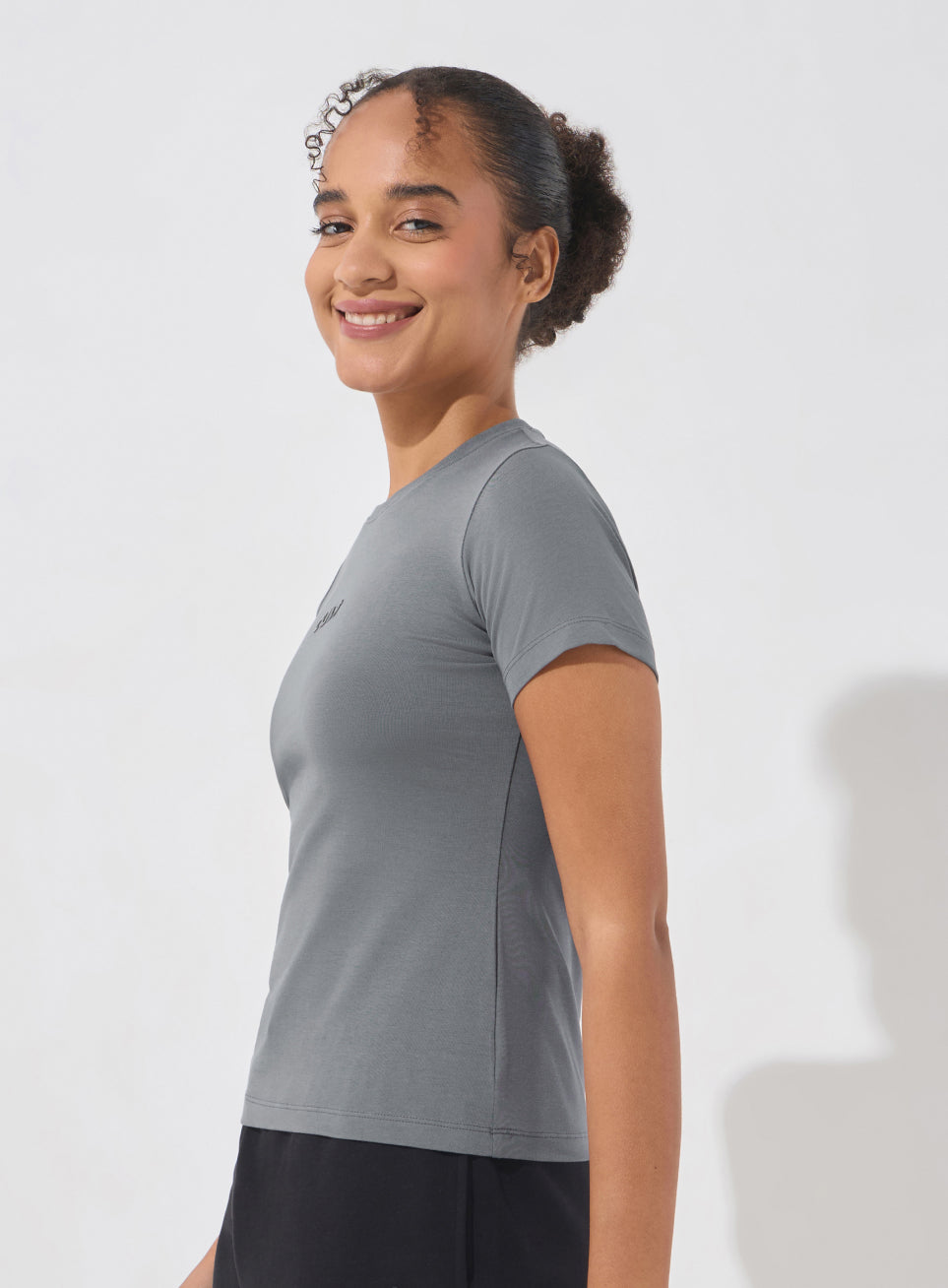 Women's Dark Grey Soft Form Snug T-shirt